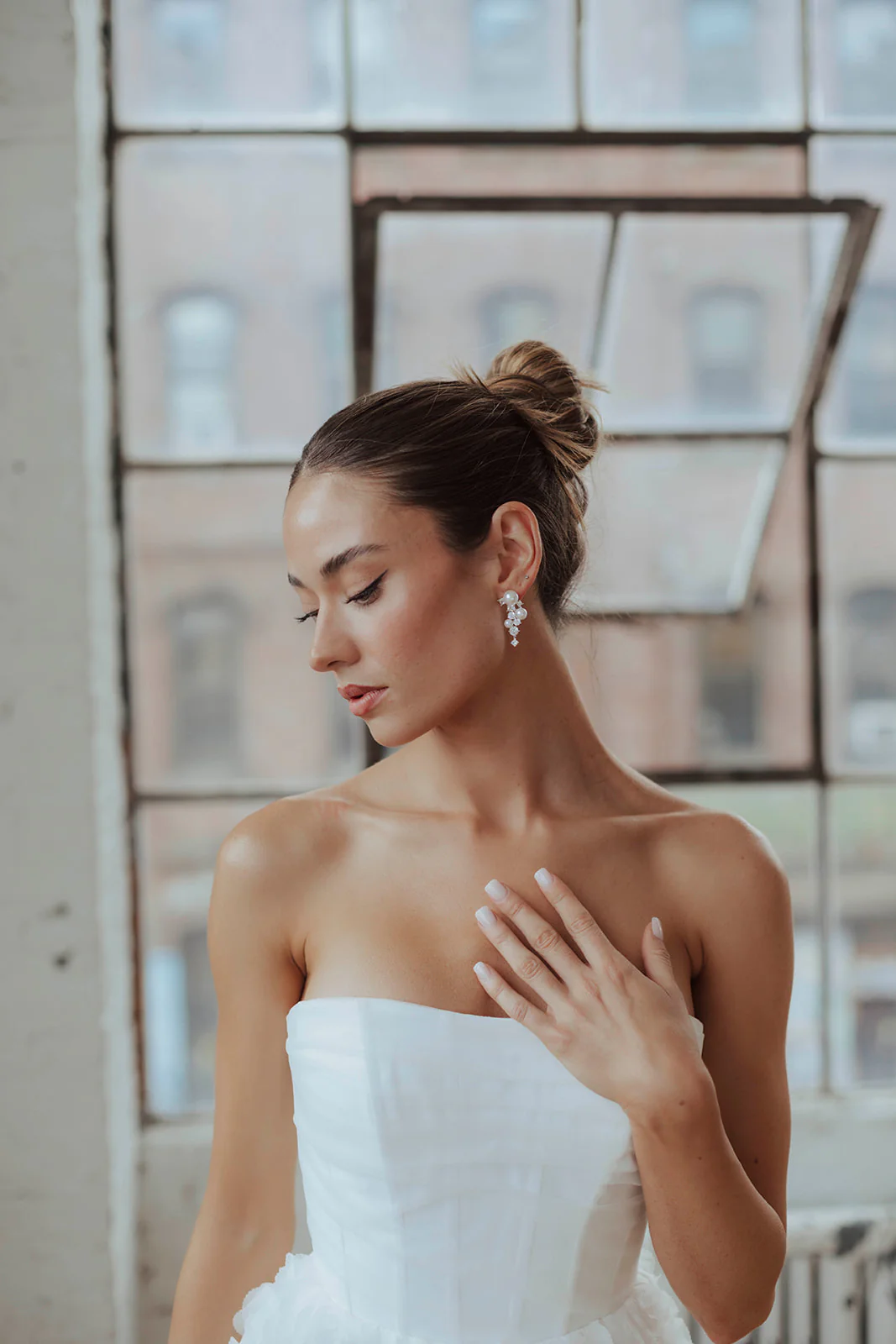 Alexandra Pearl and Crystal Drop Earrings - Image 5