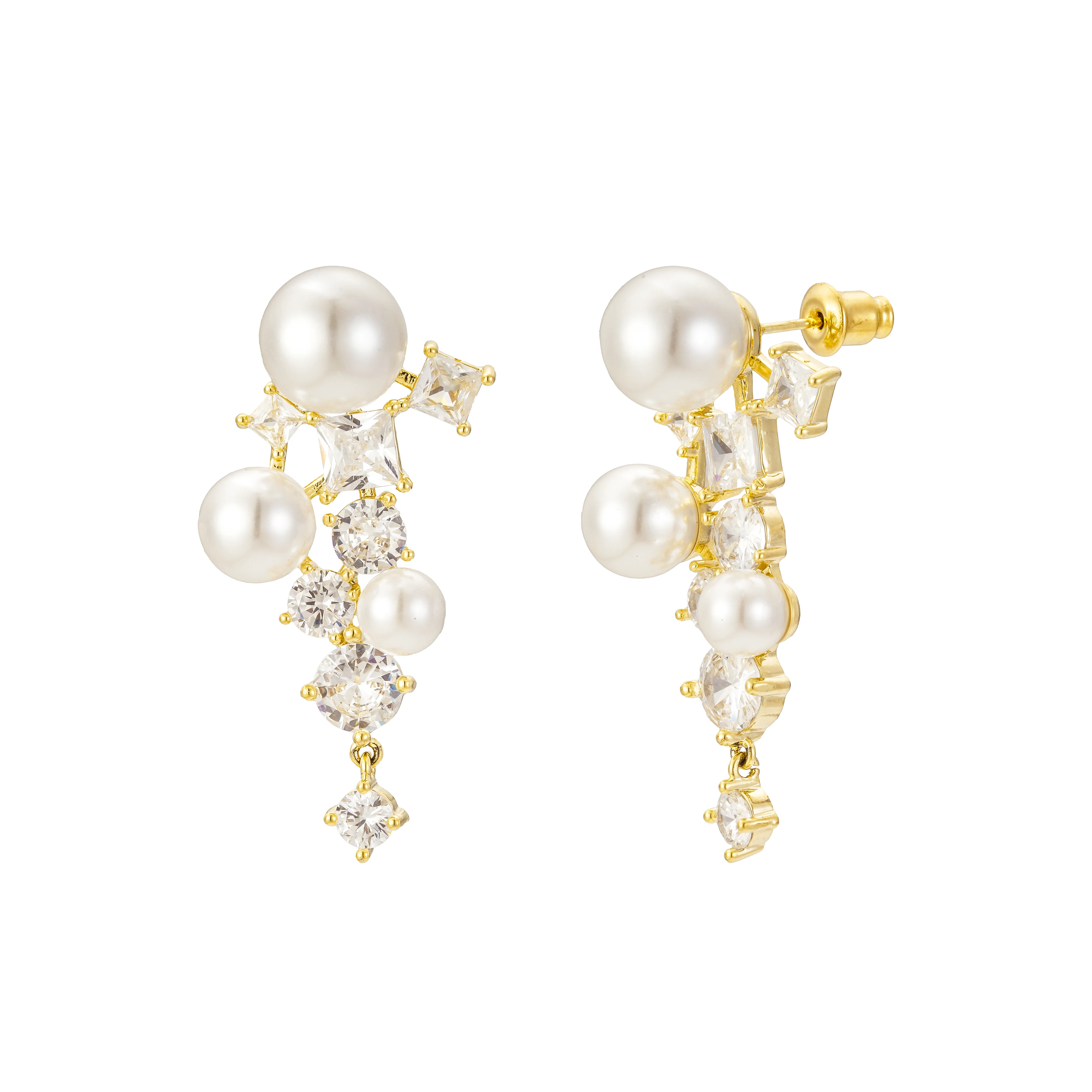 Alexandra Pearl and Crystal Drop Earrings - Image 7