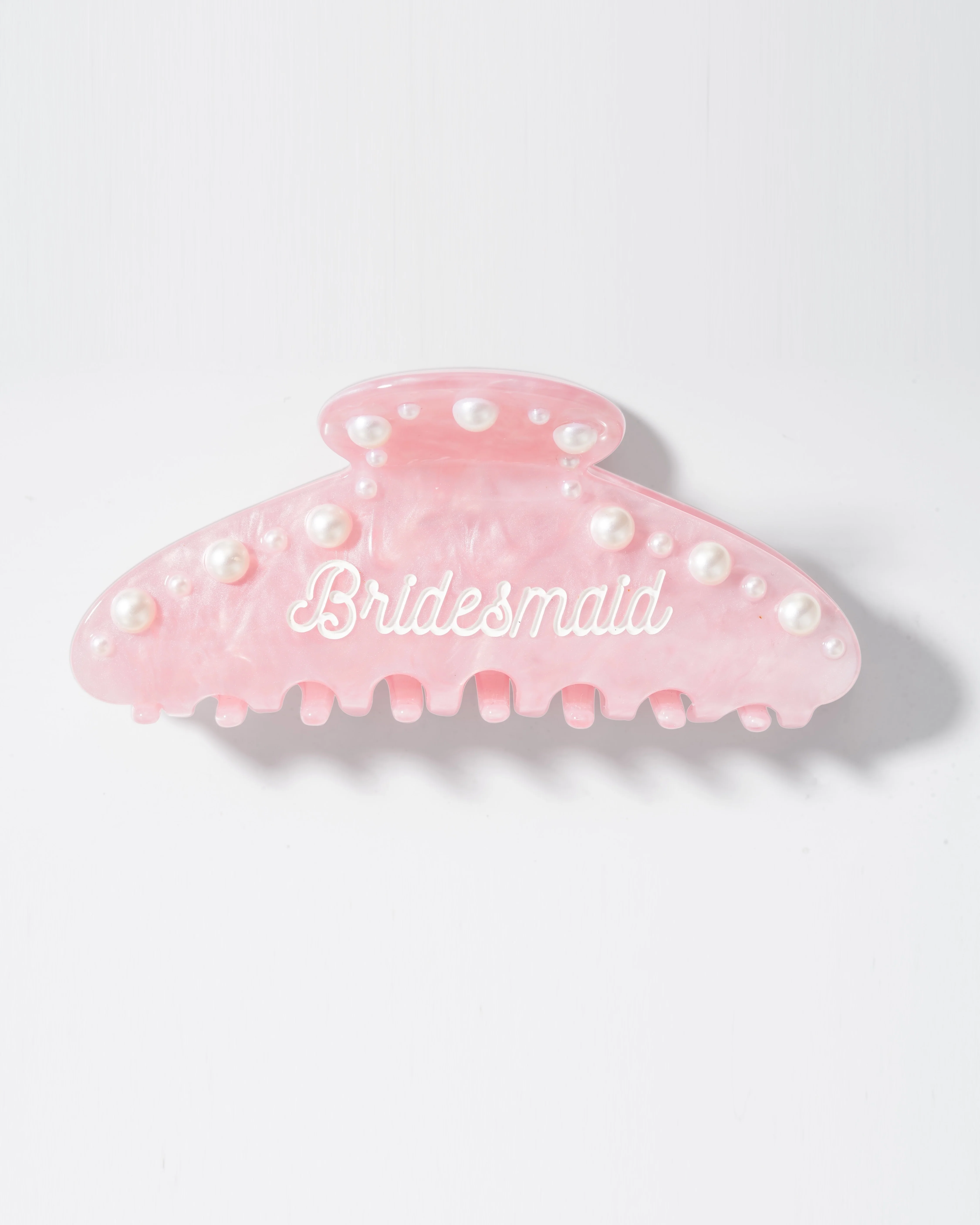 Bridesmaid Pink Pearl Claw Clip - Image 5