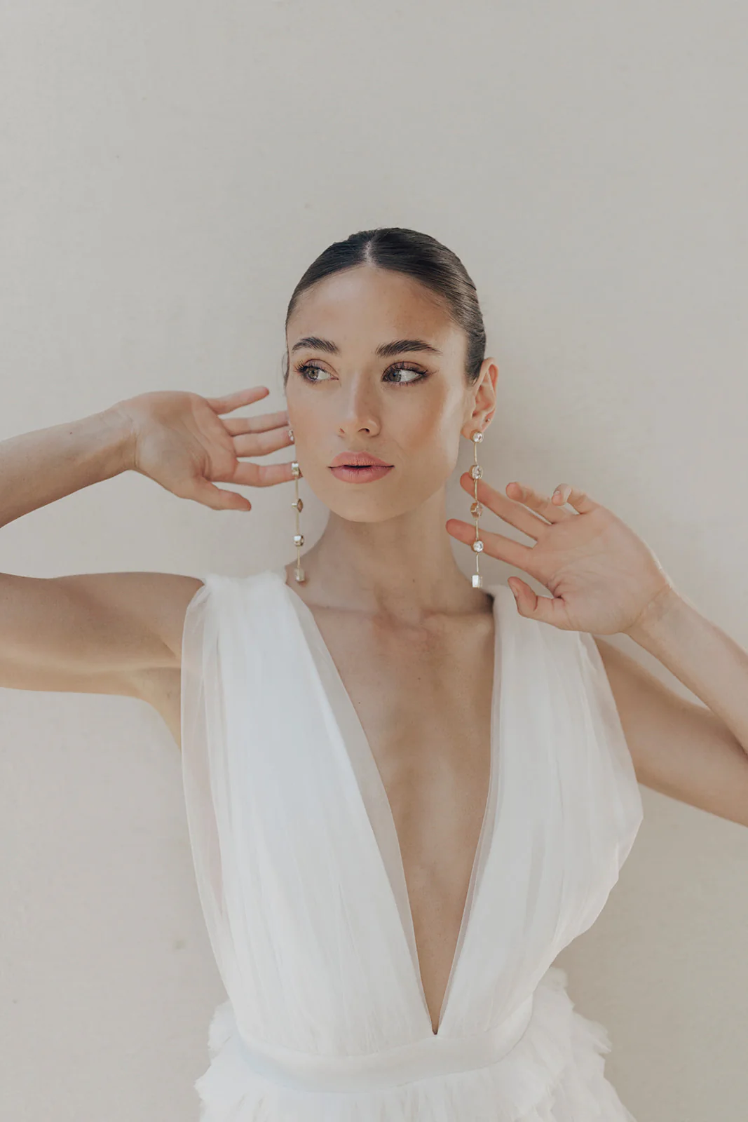 Carmela Bezel Crystal Drop Earrings - Image 12