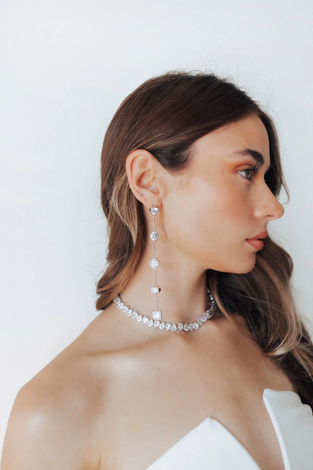 Carmela Bezel Crystal Drop Earrings - Image 14