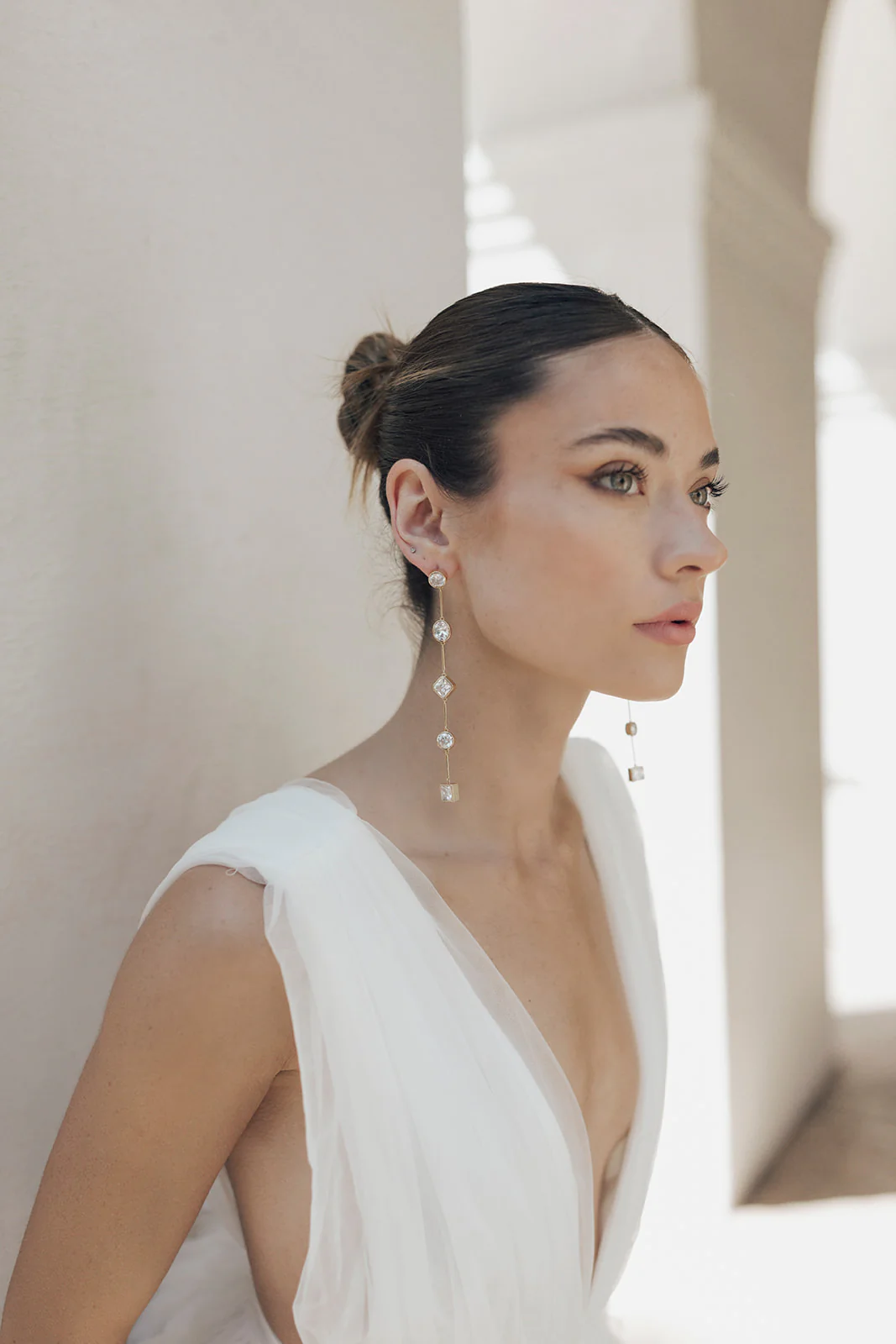 Carmela Bezel Crystal Drop Earrings - Image 8