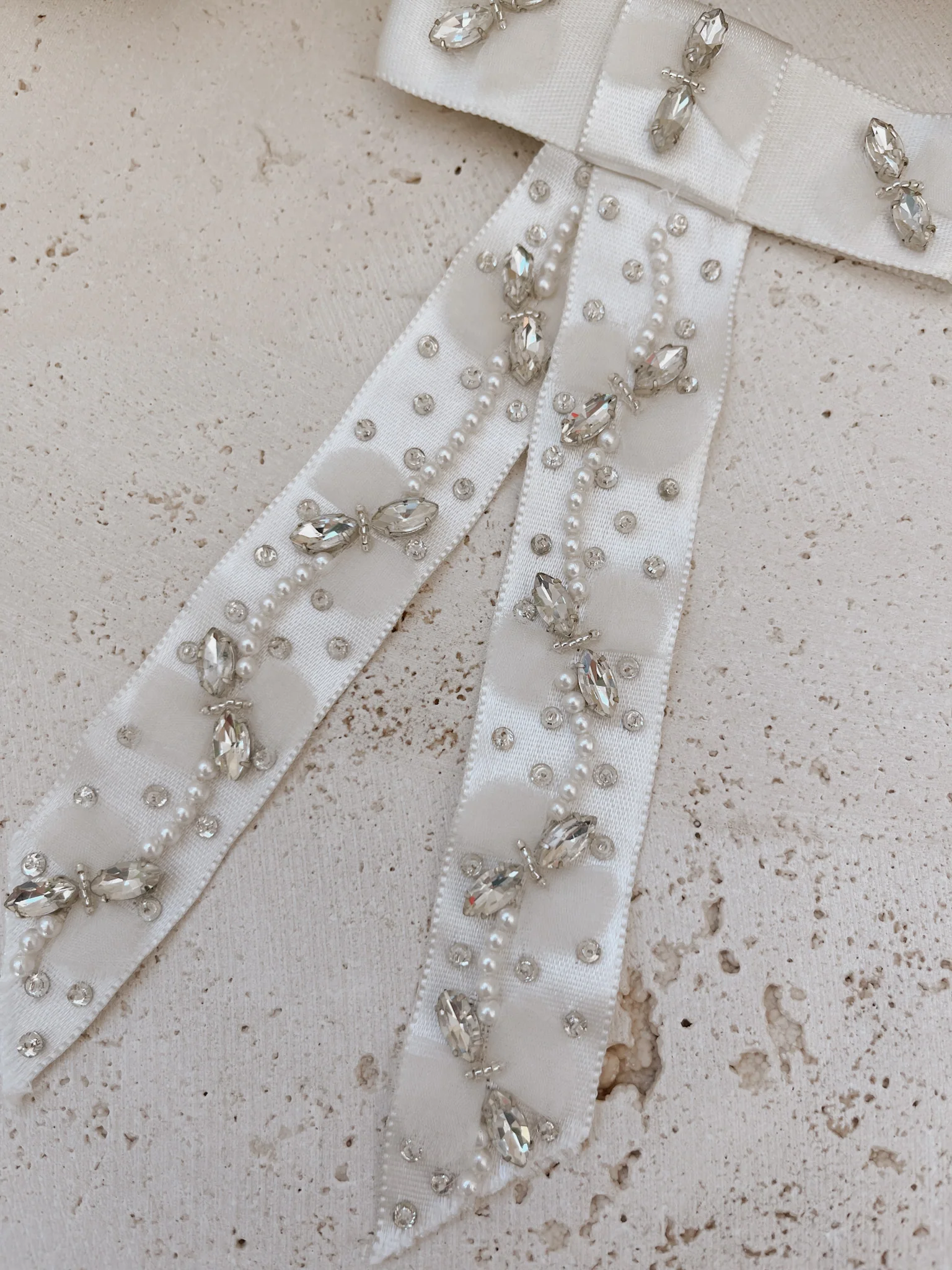 Crystal Pearl Ribbon Bow 3 - SAMPLE SALE - Image 2