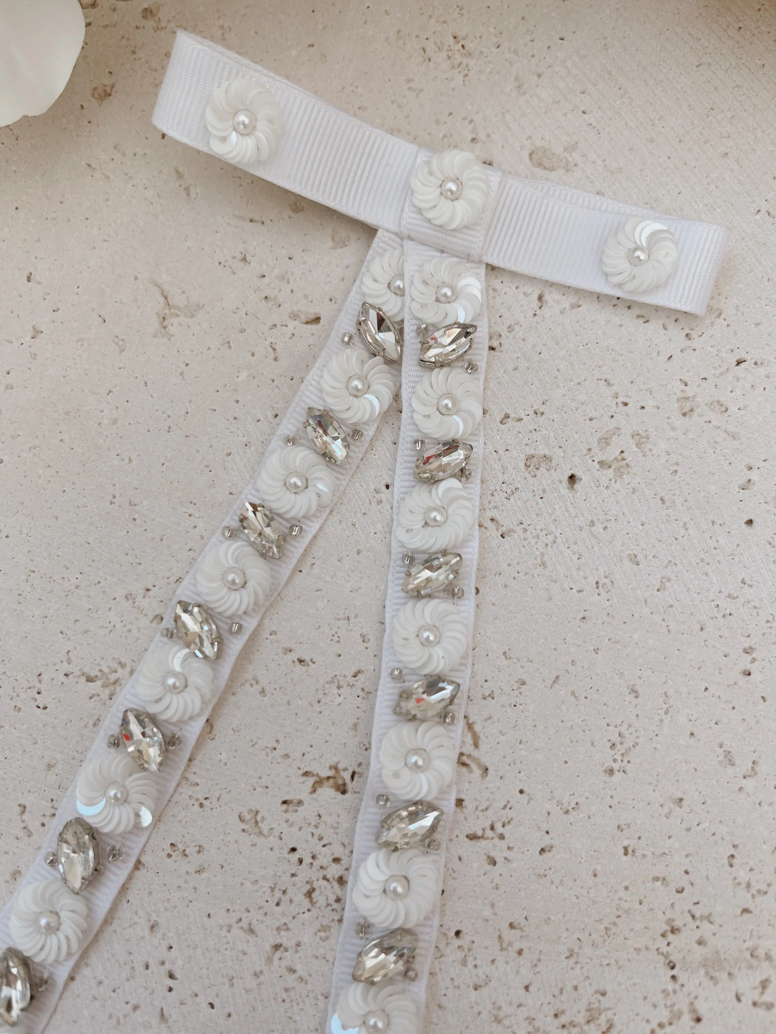 Crystal Pearl Ribbon Bow 7 - SAMPLE SALE - Image 2