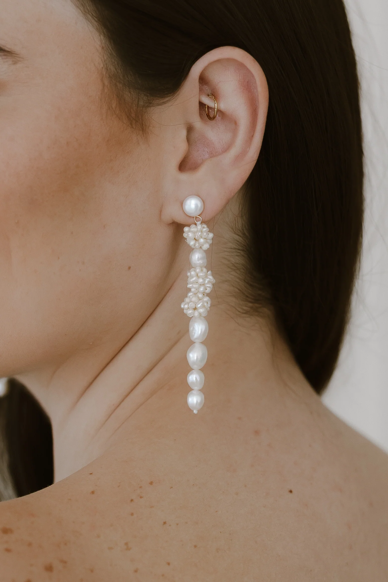 Darcy Freshwater Pearl Drop Earrings - Image 5