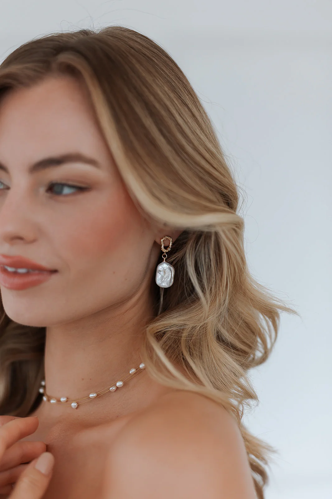 Gemma Pearl Drop Earrings - Image 2