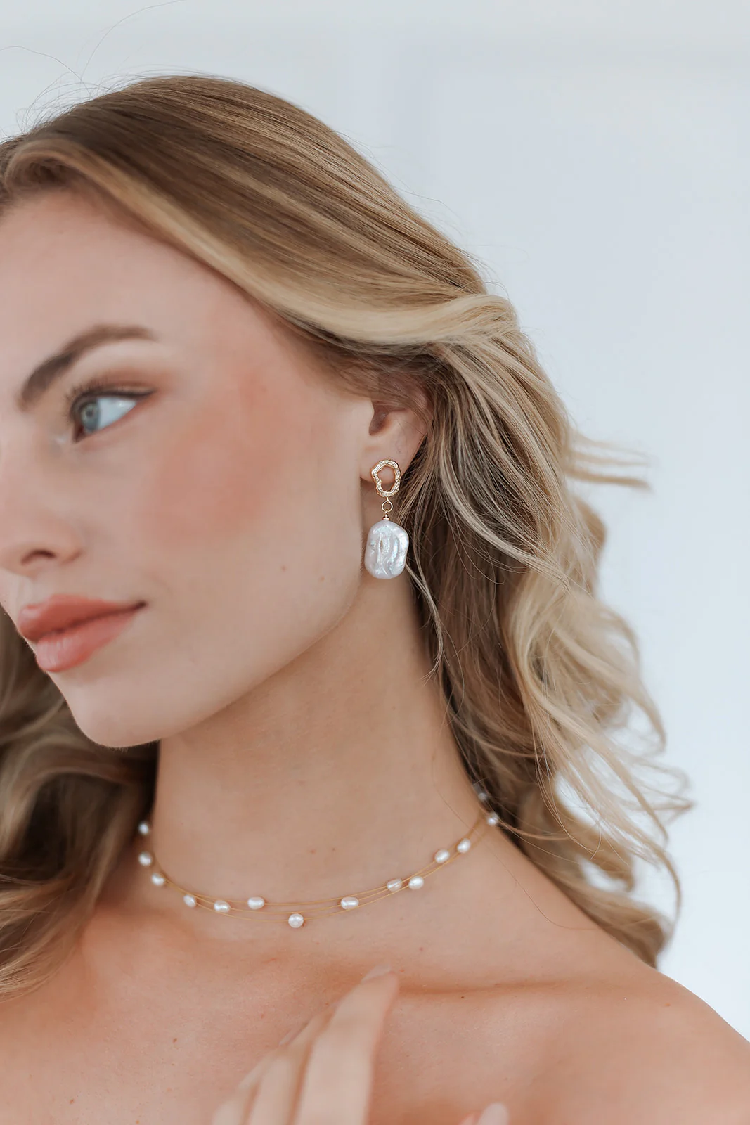 Gemma Pearl Drop Earrings - Image 4