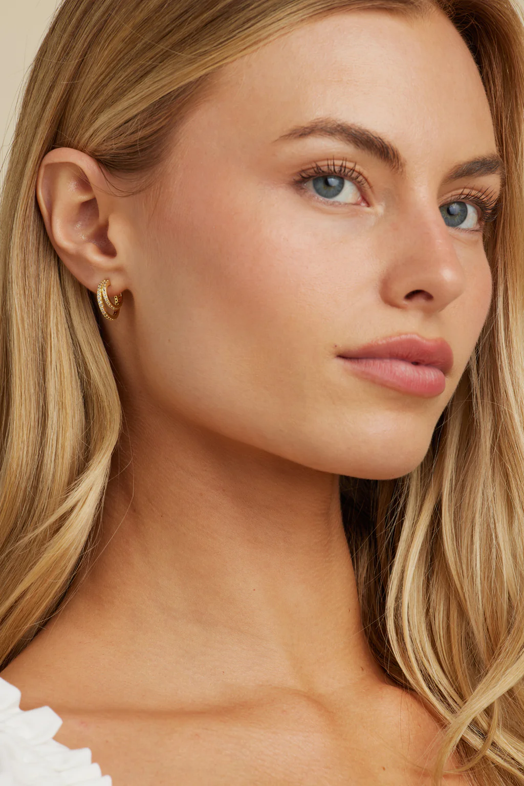 Hannah Crystal Mini Hoops - Image 3
