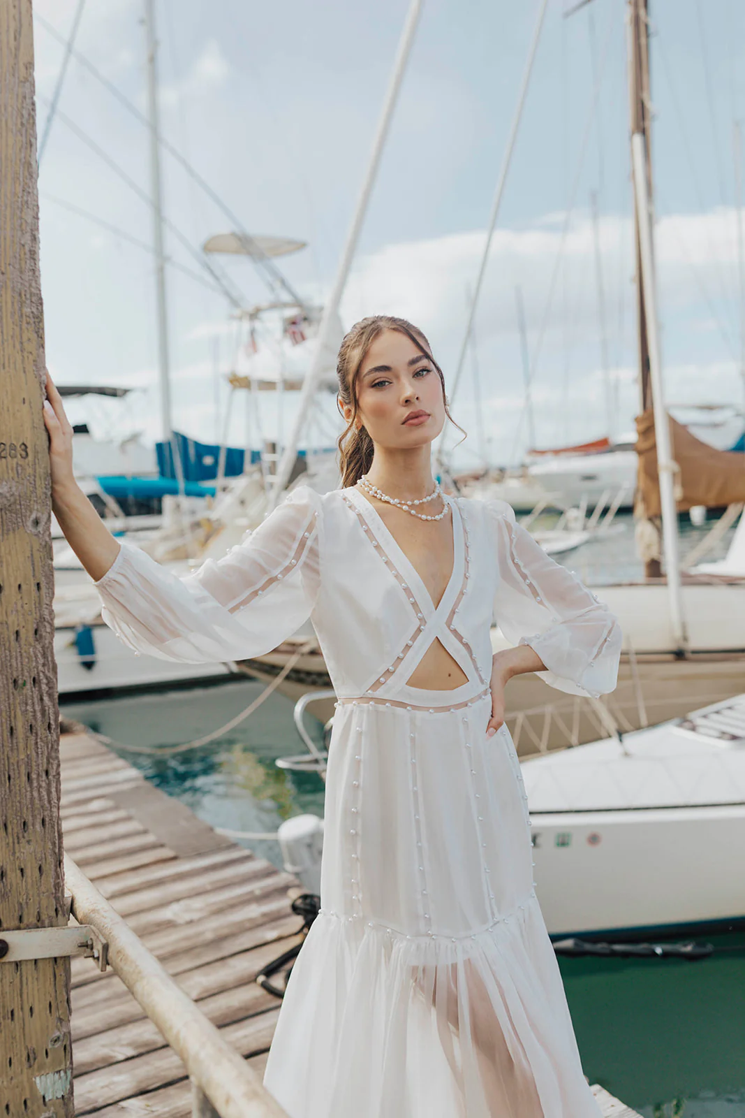 Hilton Cut-Out Dress - Off White - Image 2