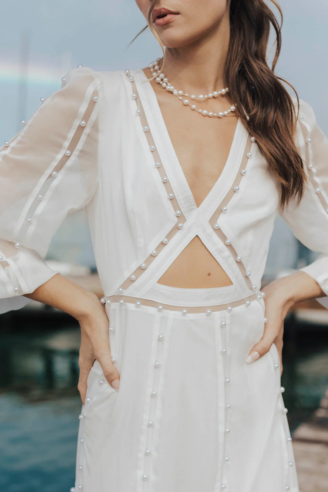 Hilton Cut-Out Dress - Off White - Image 3
