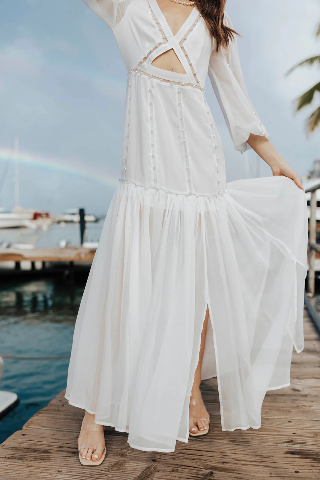 Hilton Cut-Out Dress - Off White - Image 5