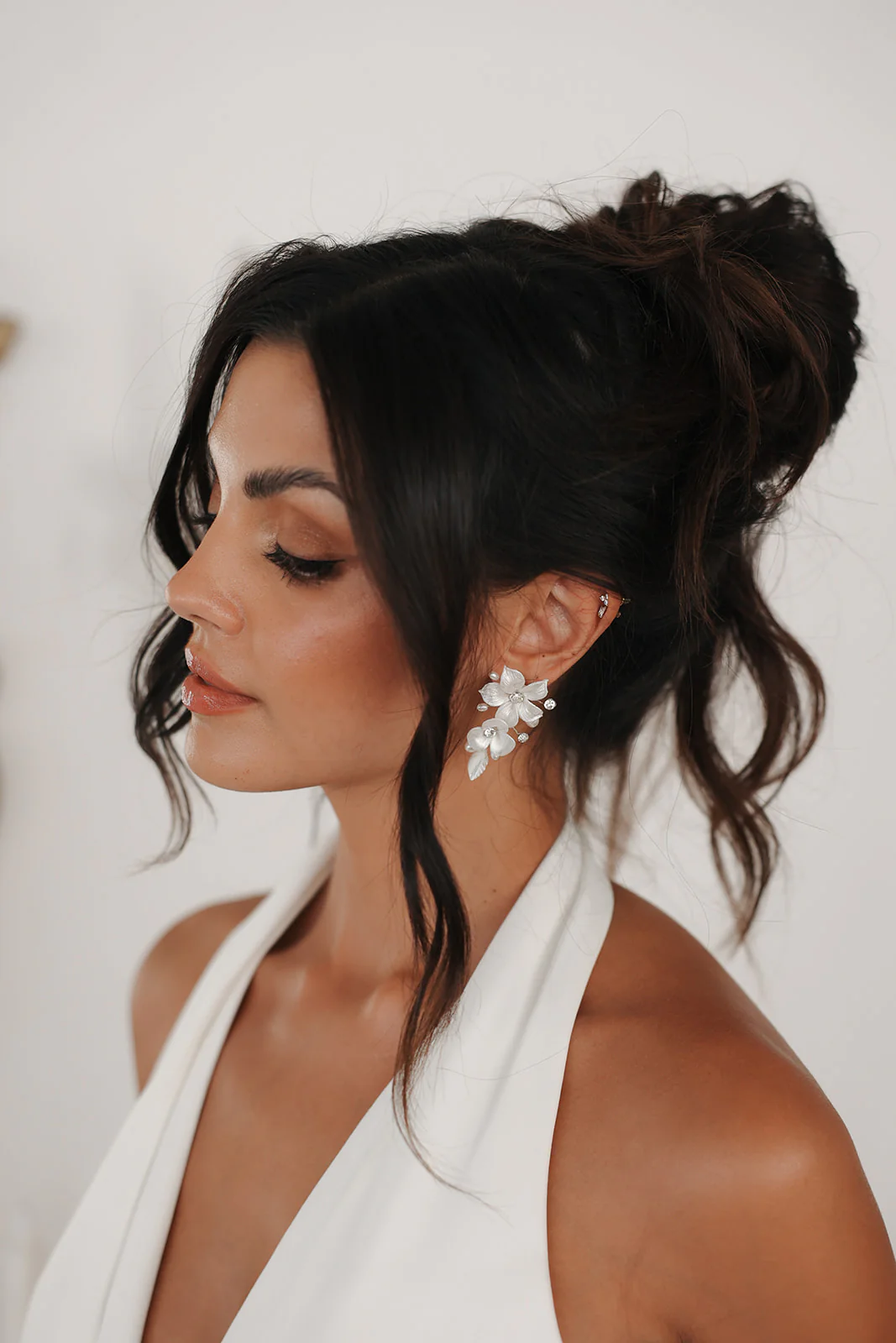 Louise Porcelain Flower Earrings - Image 3