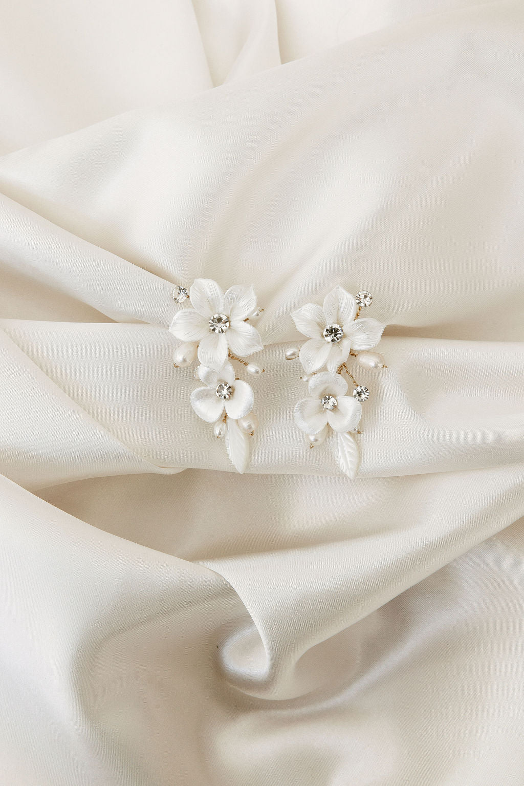 Louise Porcelain Flower Earrings - Image 4