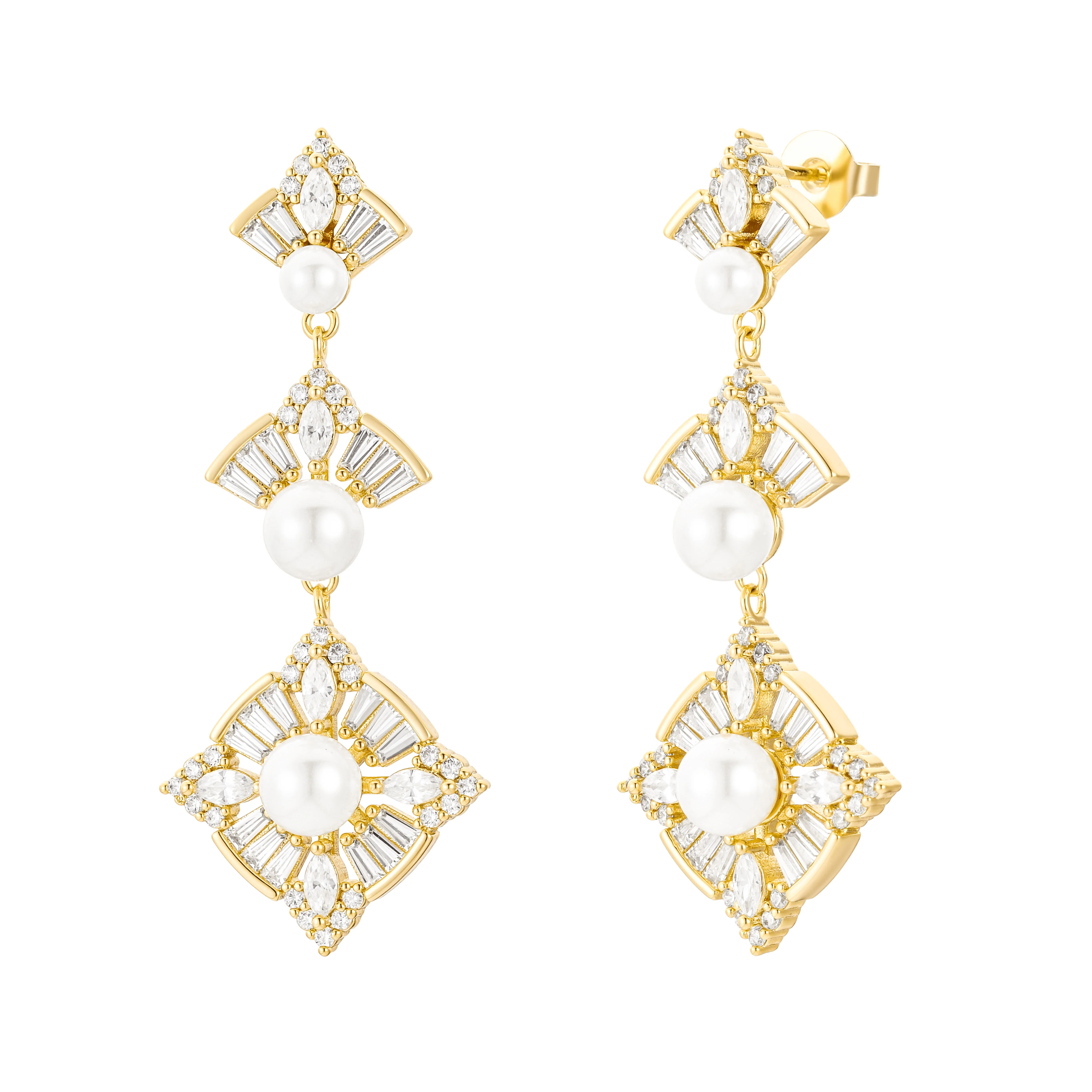 Margaux Pearl Drop Earrings - Image 4