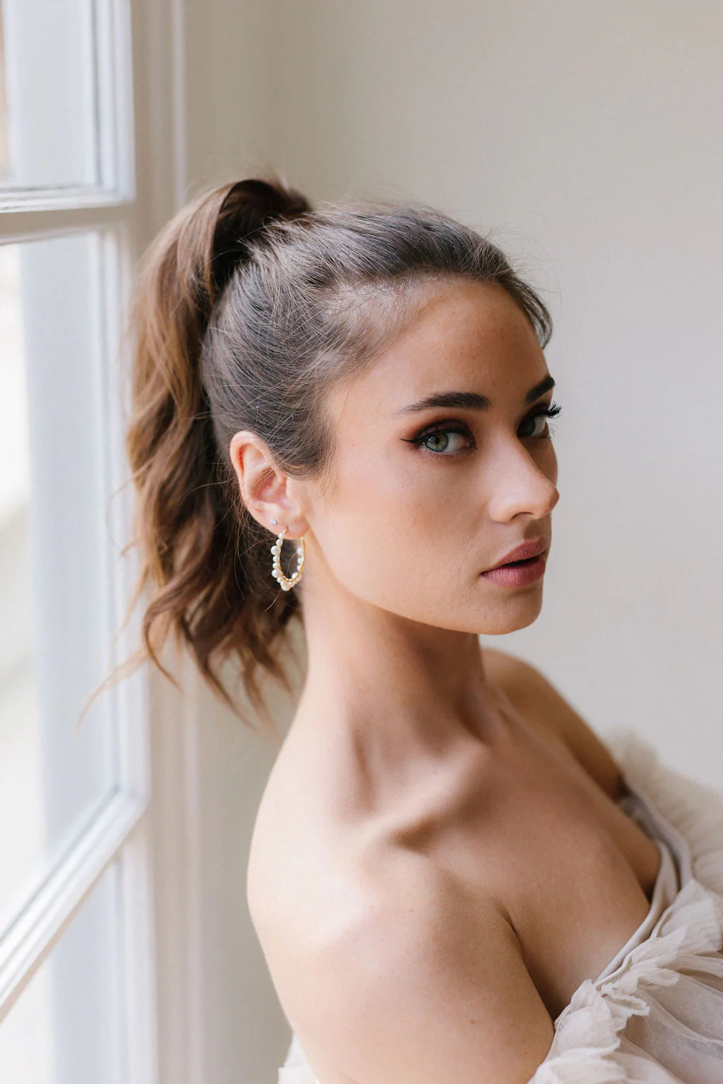 Marin Pearl Wrapped Hoop Earrings - Image 6
