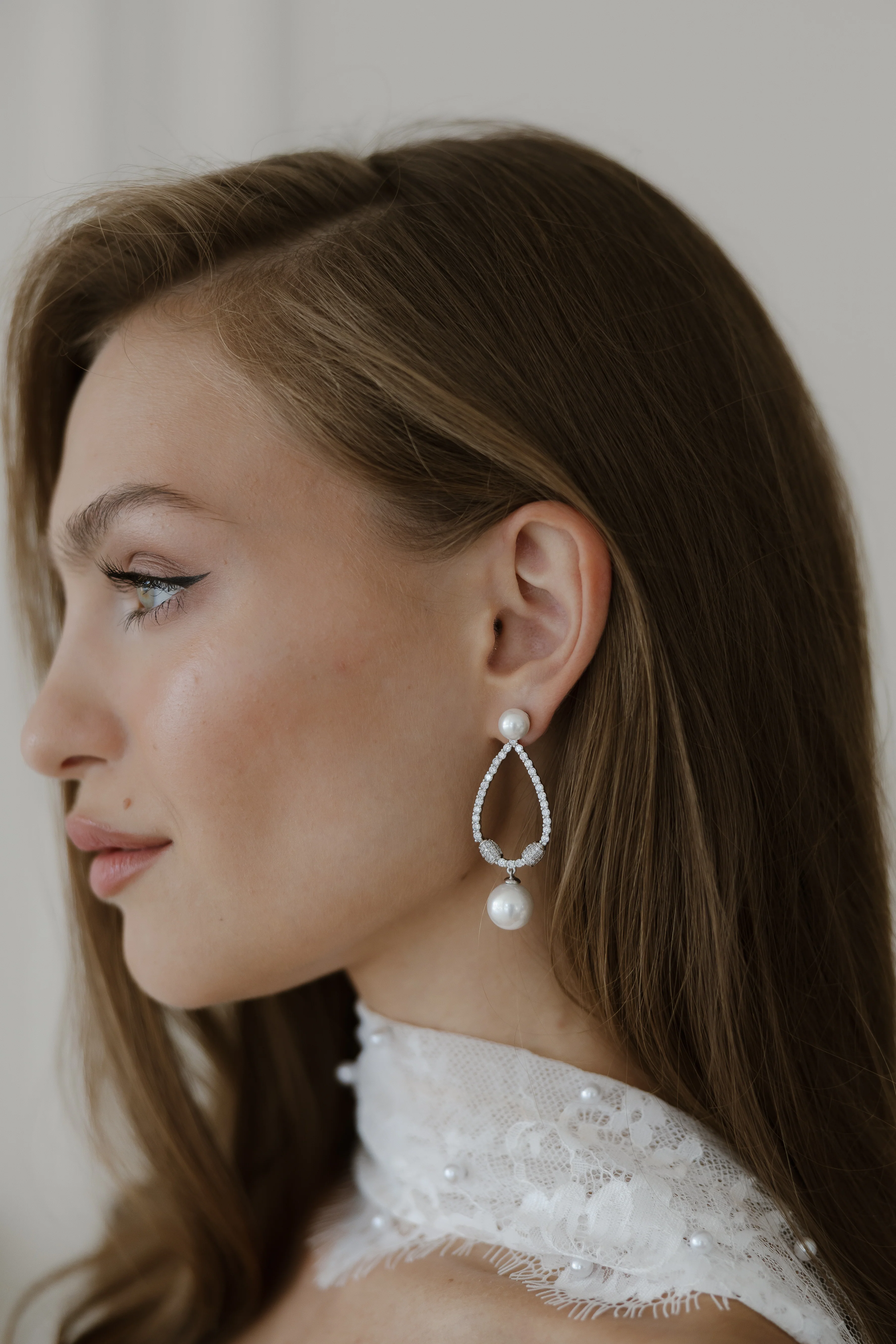 Muse Pearl Drop Earrings - Image 2