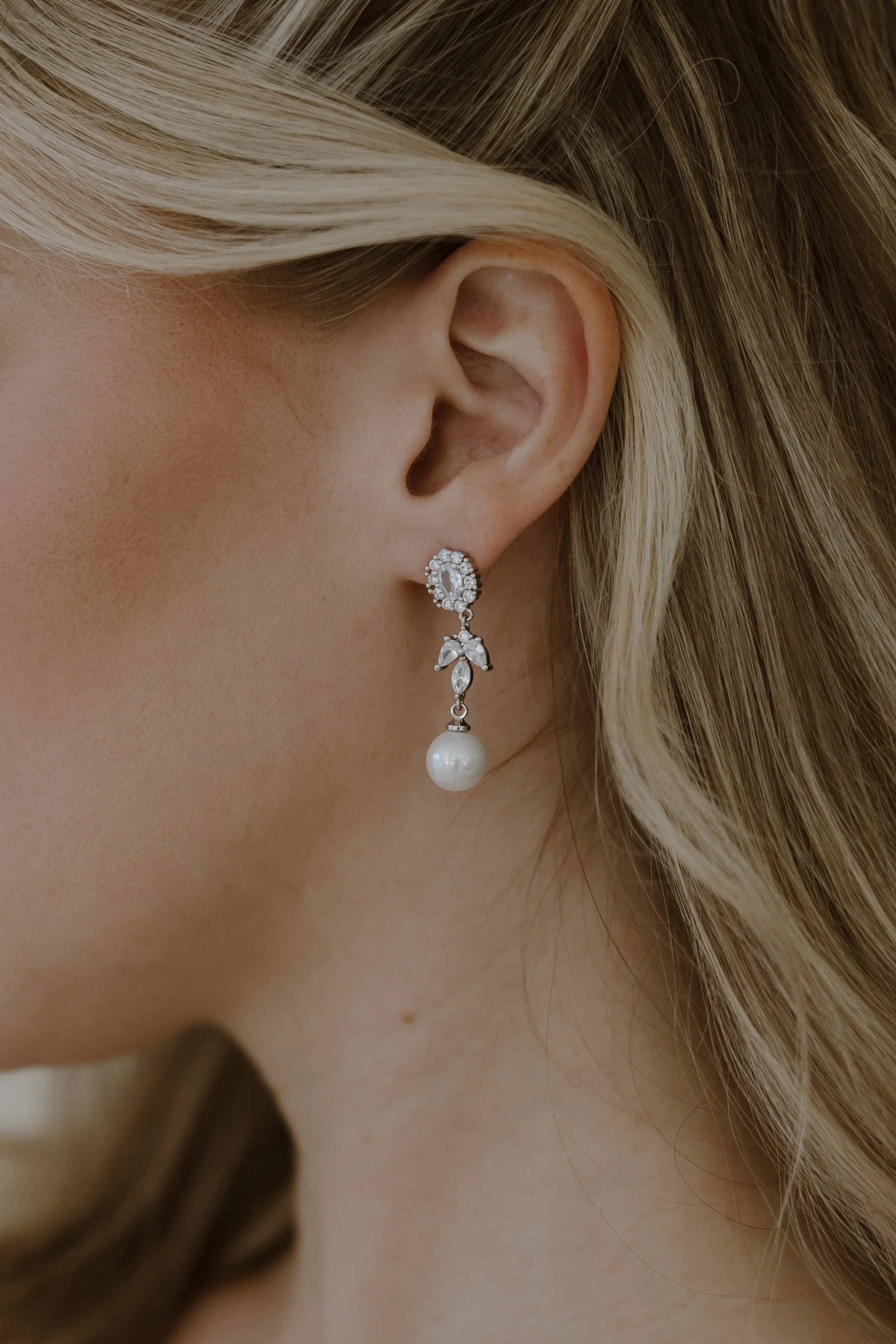 Palace Pearl and Crystal Drop Earrings - Image 5