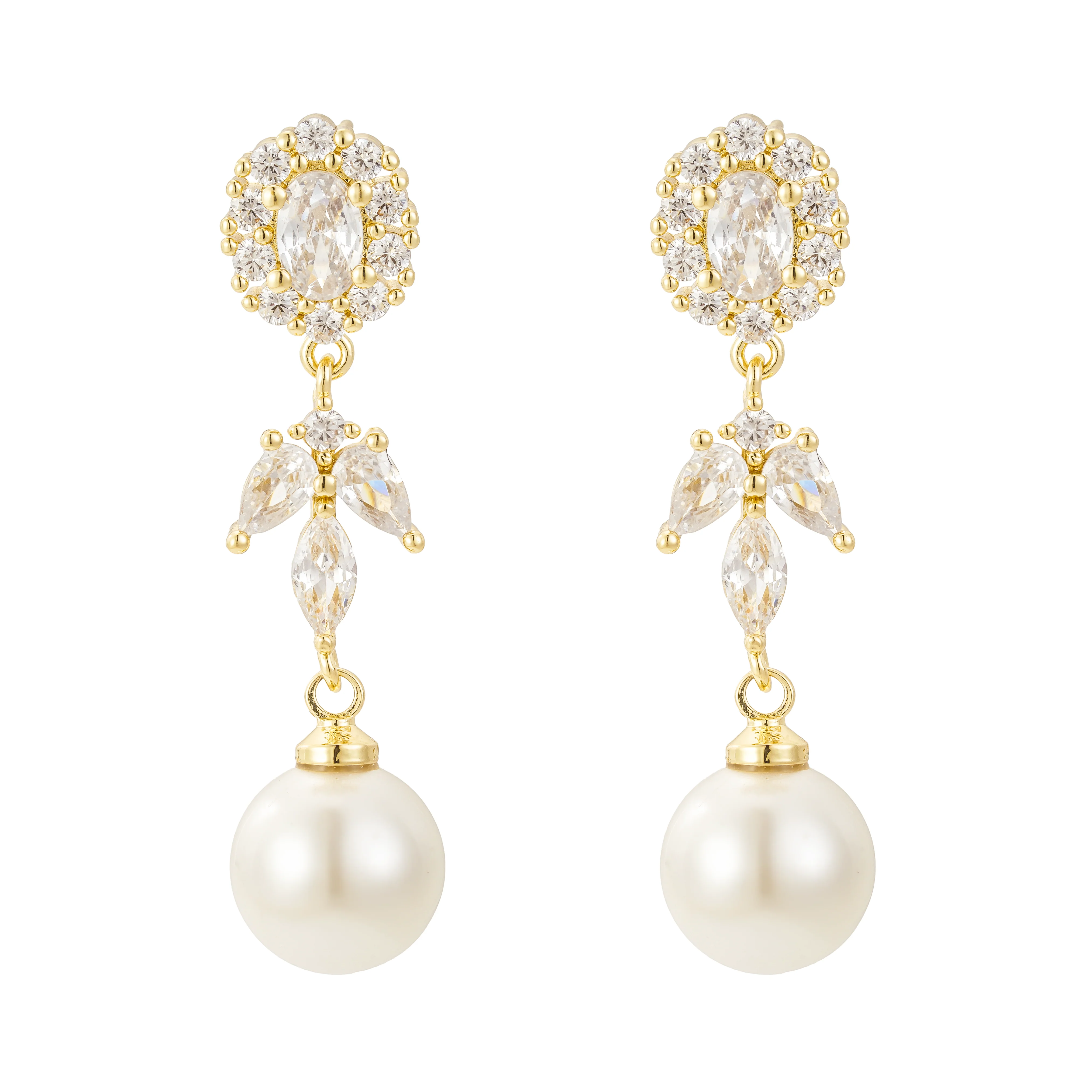 Palace Pearl and Crystal Drop Earrings - Image 6