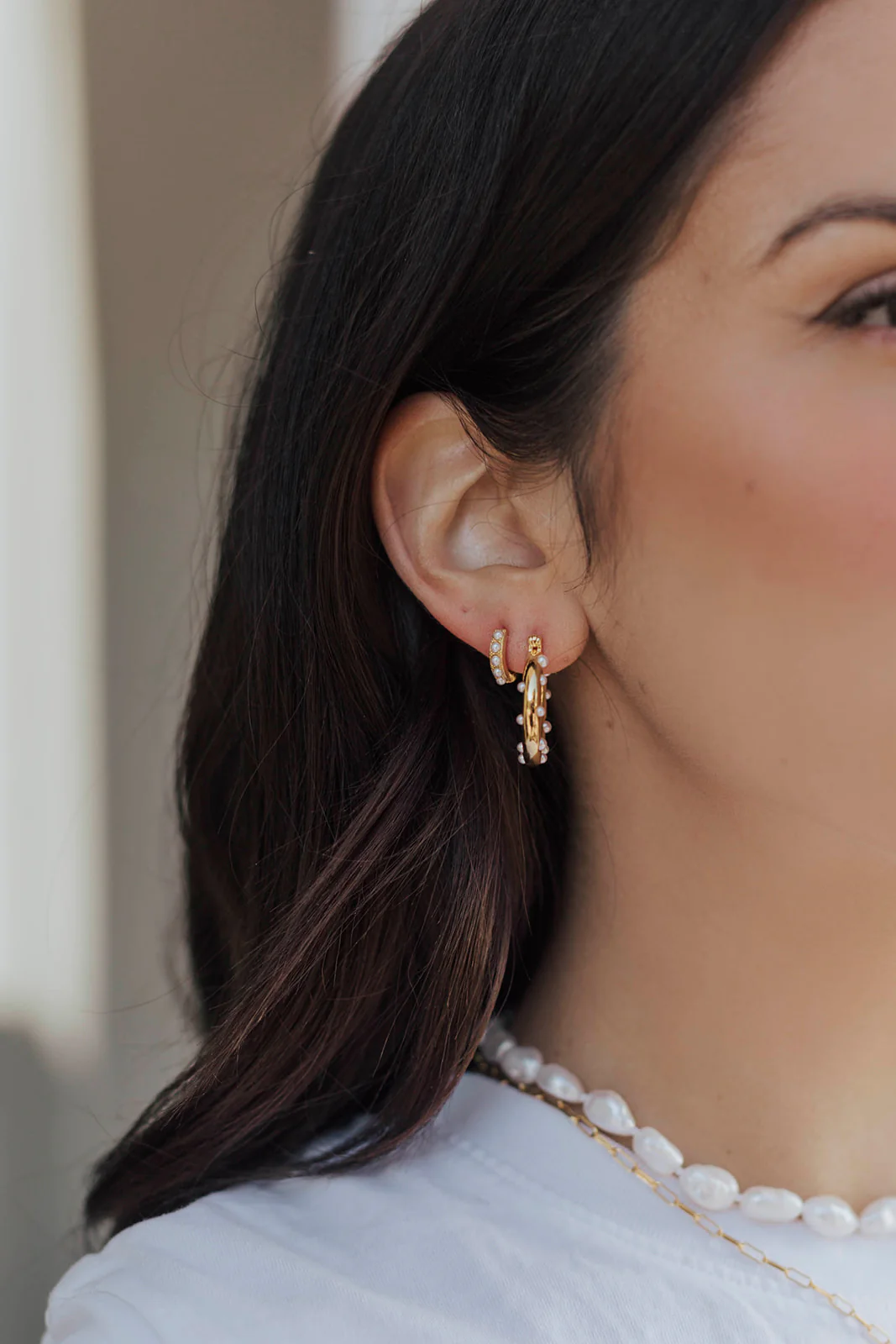 Paris Pearl Hoops - Image 4