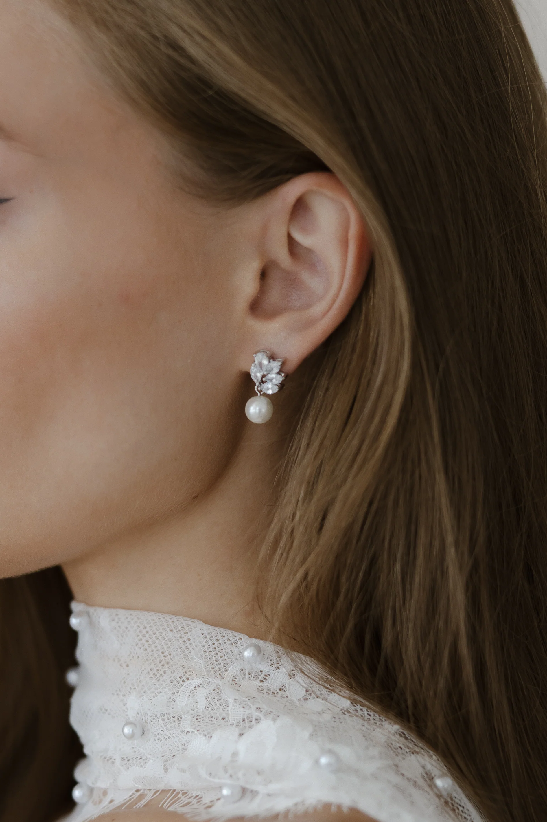 Poise Pearl Drop Earrings - Image 3