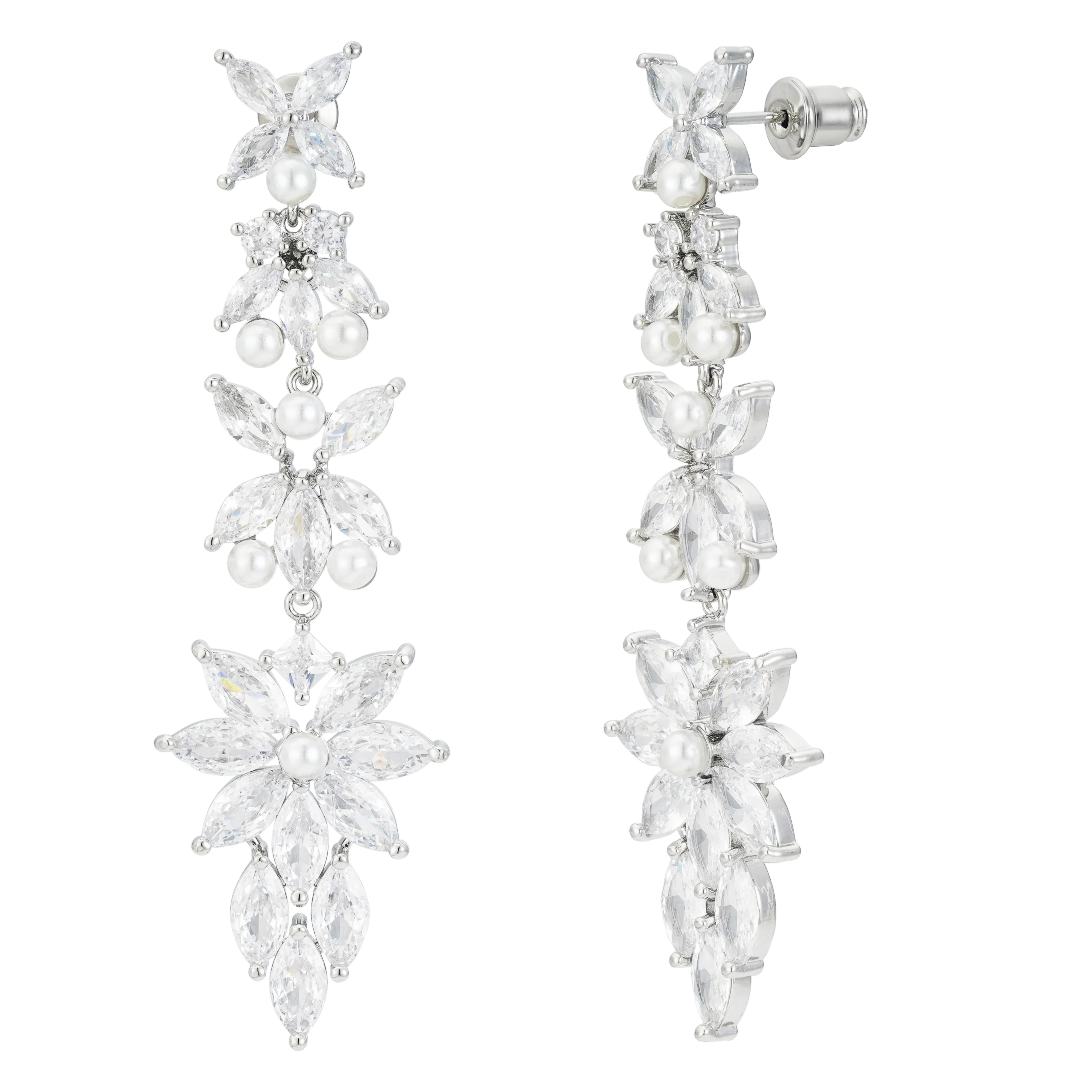Rosette Crystal Drop Earrings - Image 9