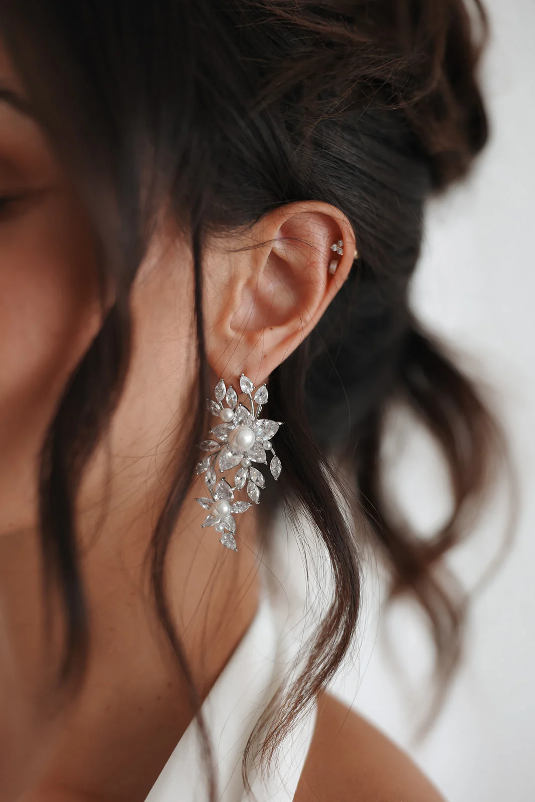 Royalist Pearl and Crystal Statement Earrings