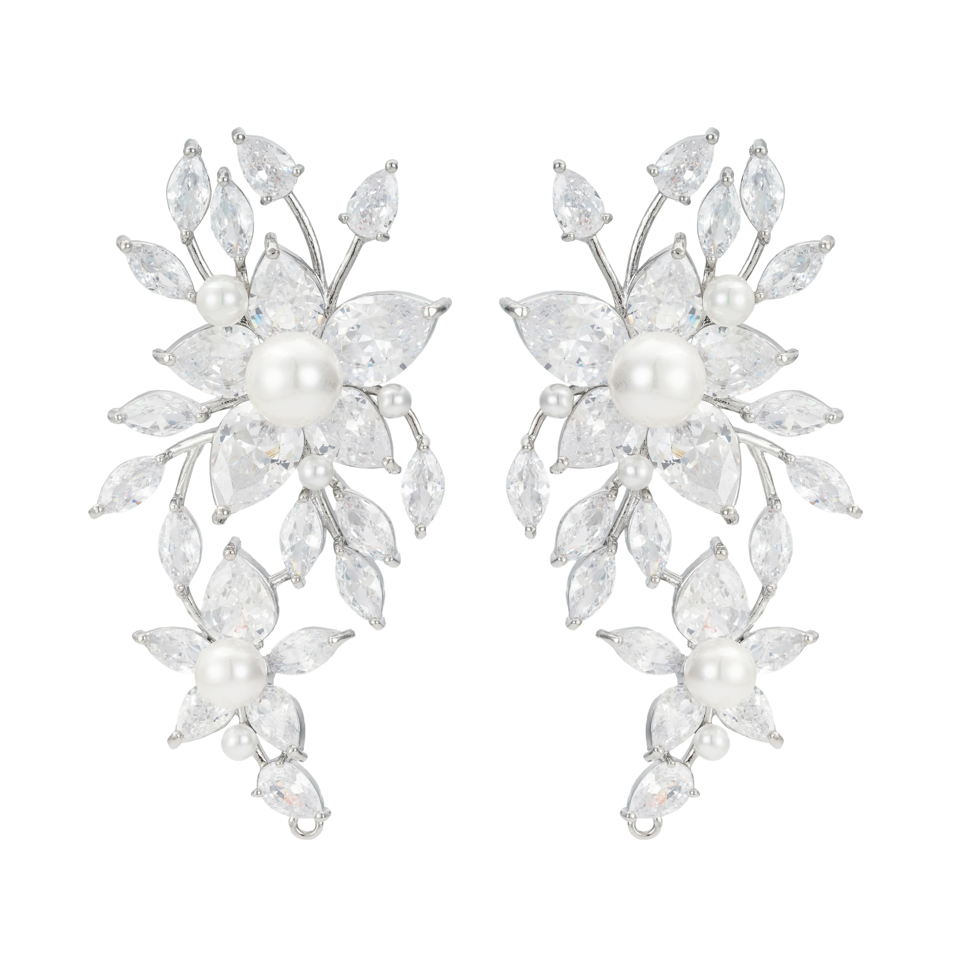 Royalist Pearl and Crystal Statement Earrings - Image 5