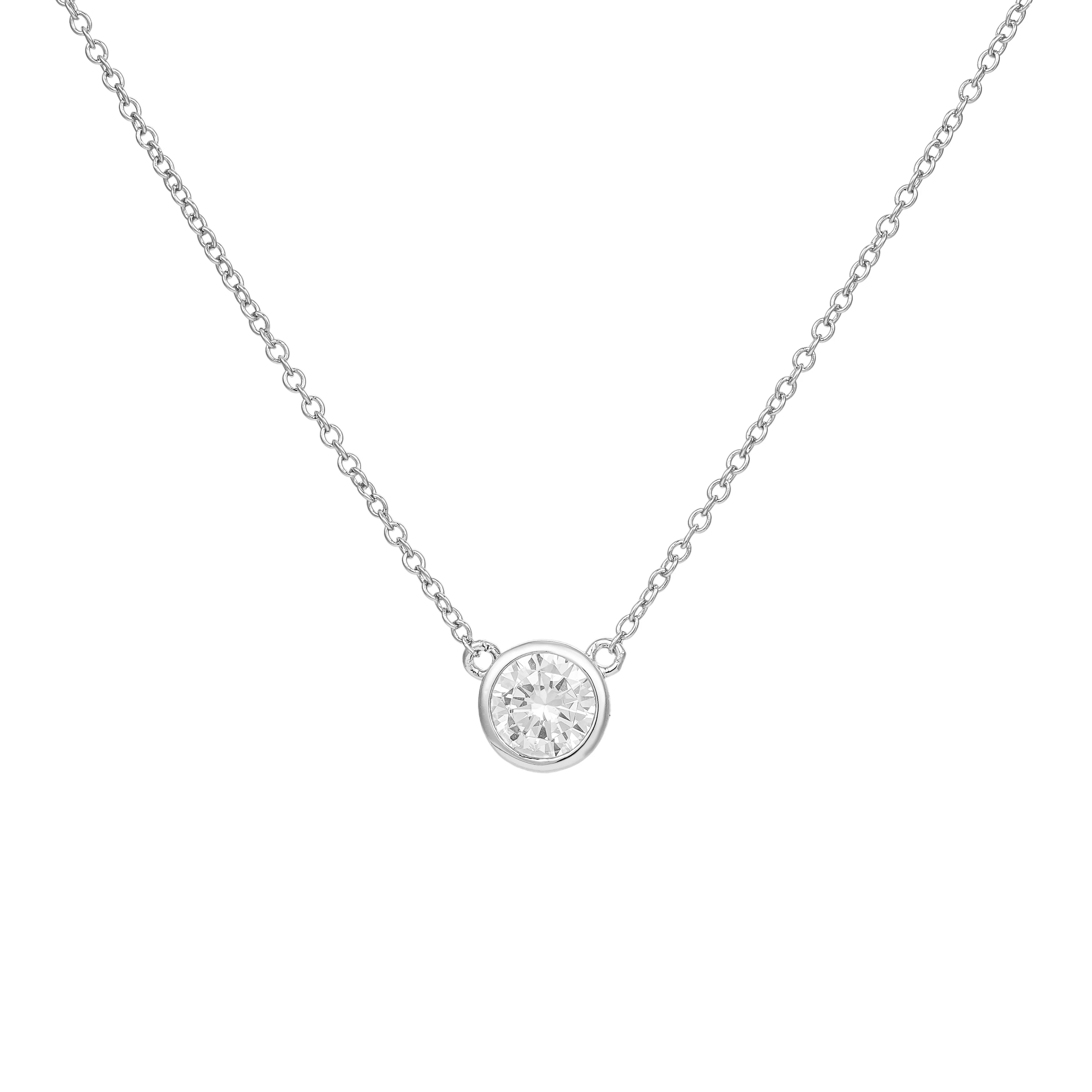Tate Bezel Crystal Pendant Necklace