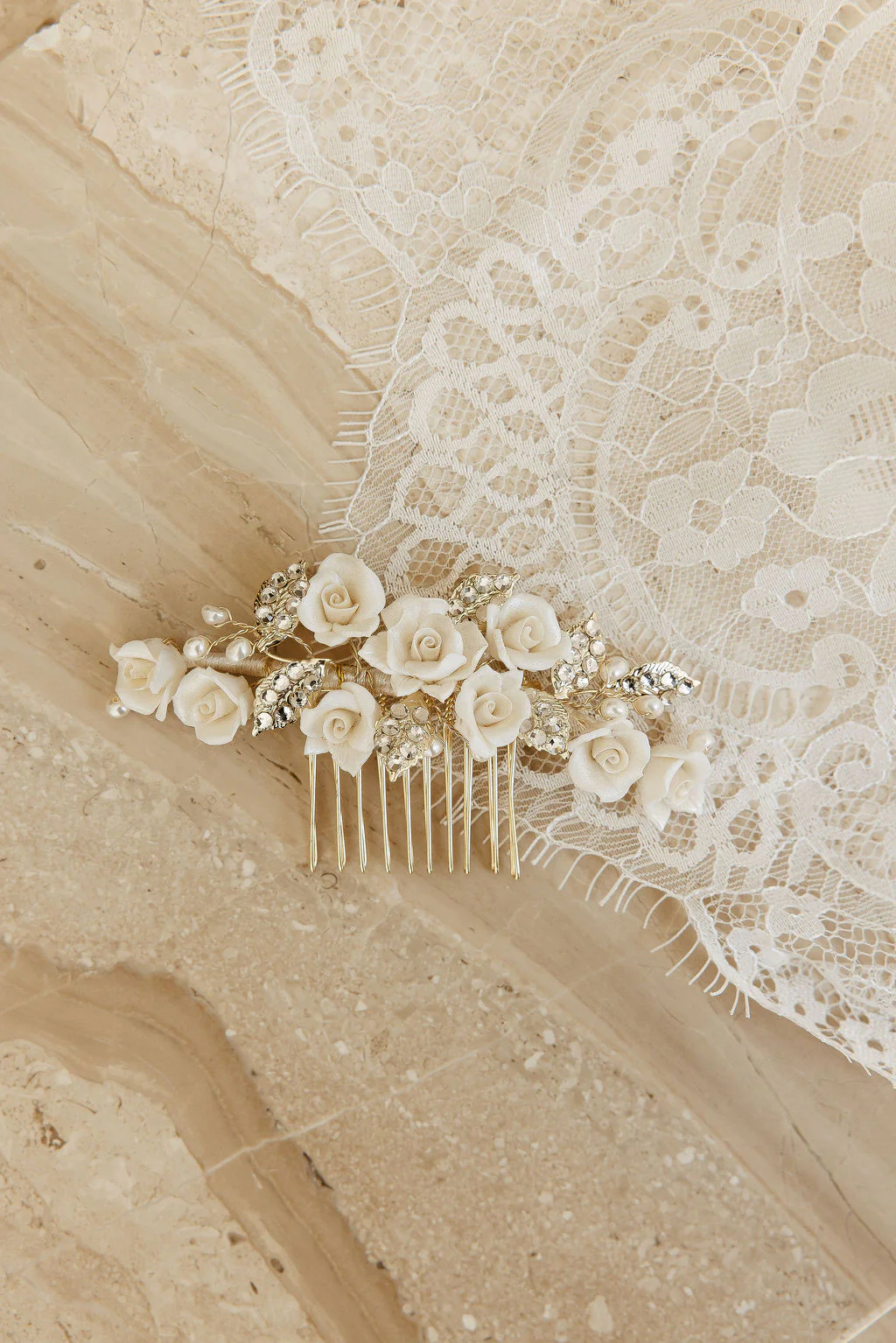 Victoria Crystal Floral Comb - Image 4